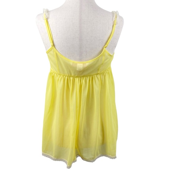 Vintage Y2K Victoria's Secret Babydoll Nightie Slip Chemise Top Yellow Small - Picture 5 of 13
